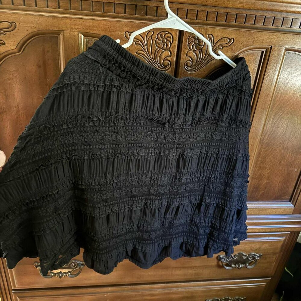 Torrid Black Textured Skater Skirt | Size 0